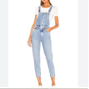 Free People Light Blue Denim Overalls